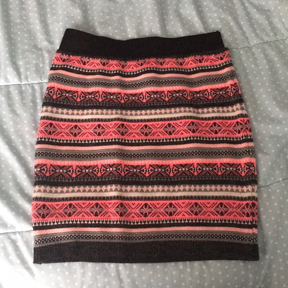 Mudd Pink/Gray Pencil Skirt